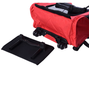 2 en 1 trolley chariot sac a dos sac de transport a roulettes pour chien chat