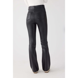 TERMICO Pantaloni effetto pelle a zampa push-up