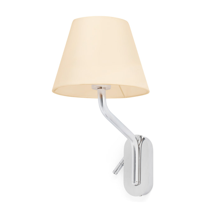 ETERNA Lampe applique avec lecteur droite chrome/beige