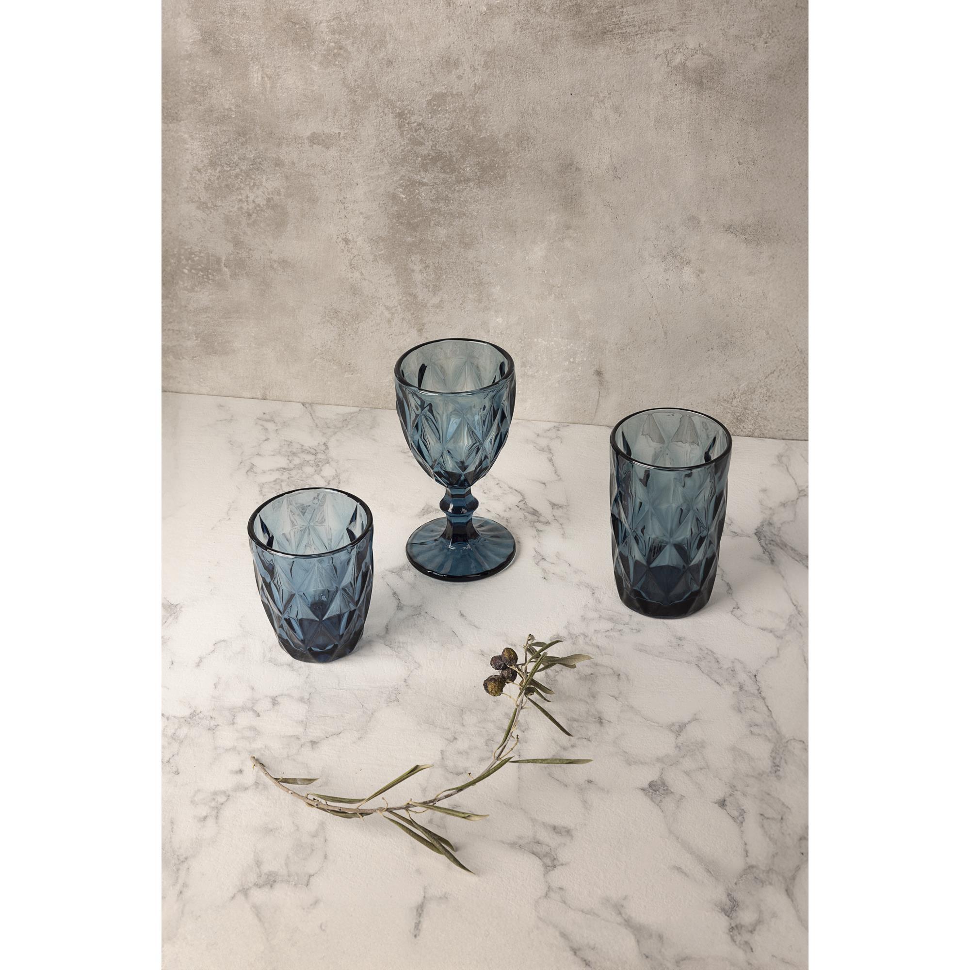 Juego de 4 copas de cristal de 250cl azul san ignacio