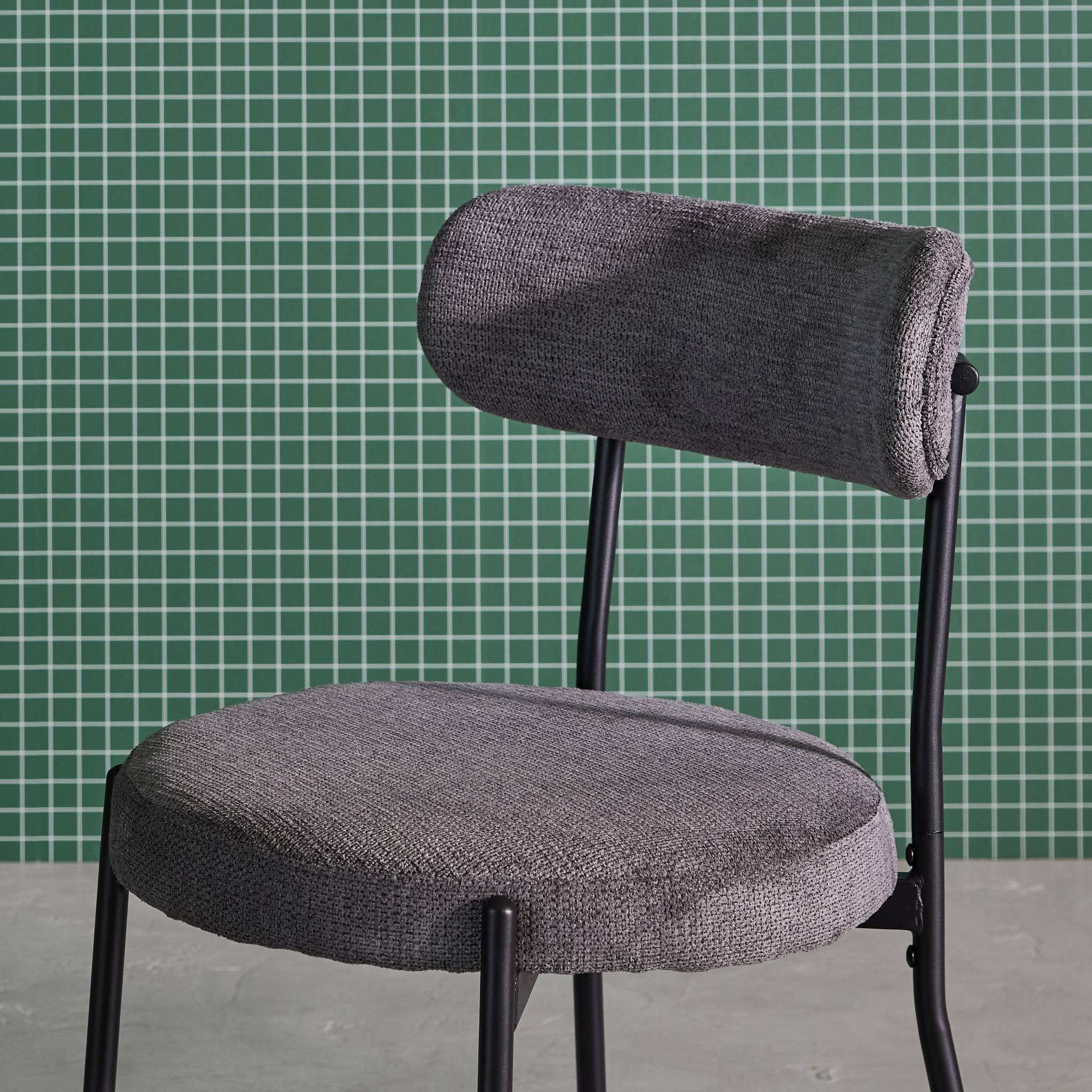 Chaise métal et tissu chenille (lot de 2) LIVIA