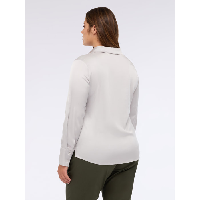 Fiorella Rubino - Camisa de satén de viscosa - Gris