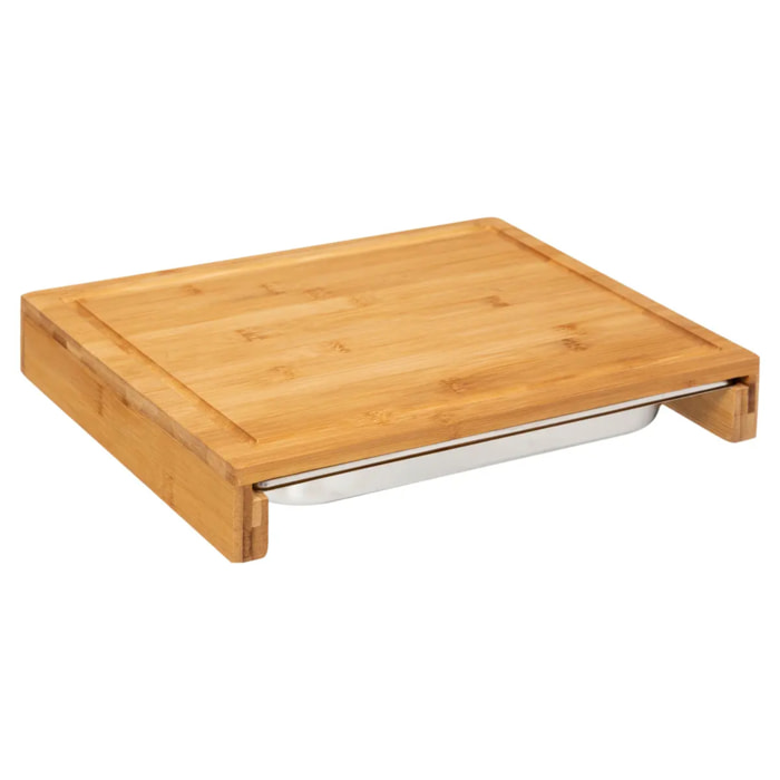 Planche à découper 35x28cm bambou bac inox