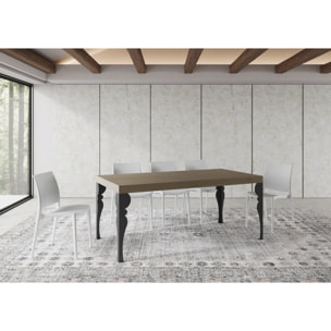 Table extensible 90x200/460cm Paxon taupe pieds anthracite