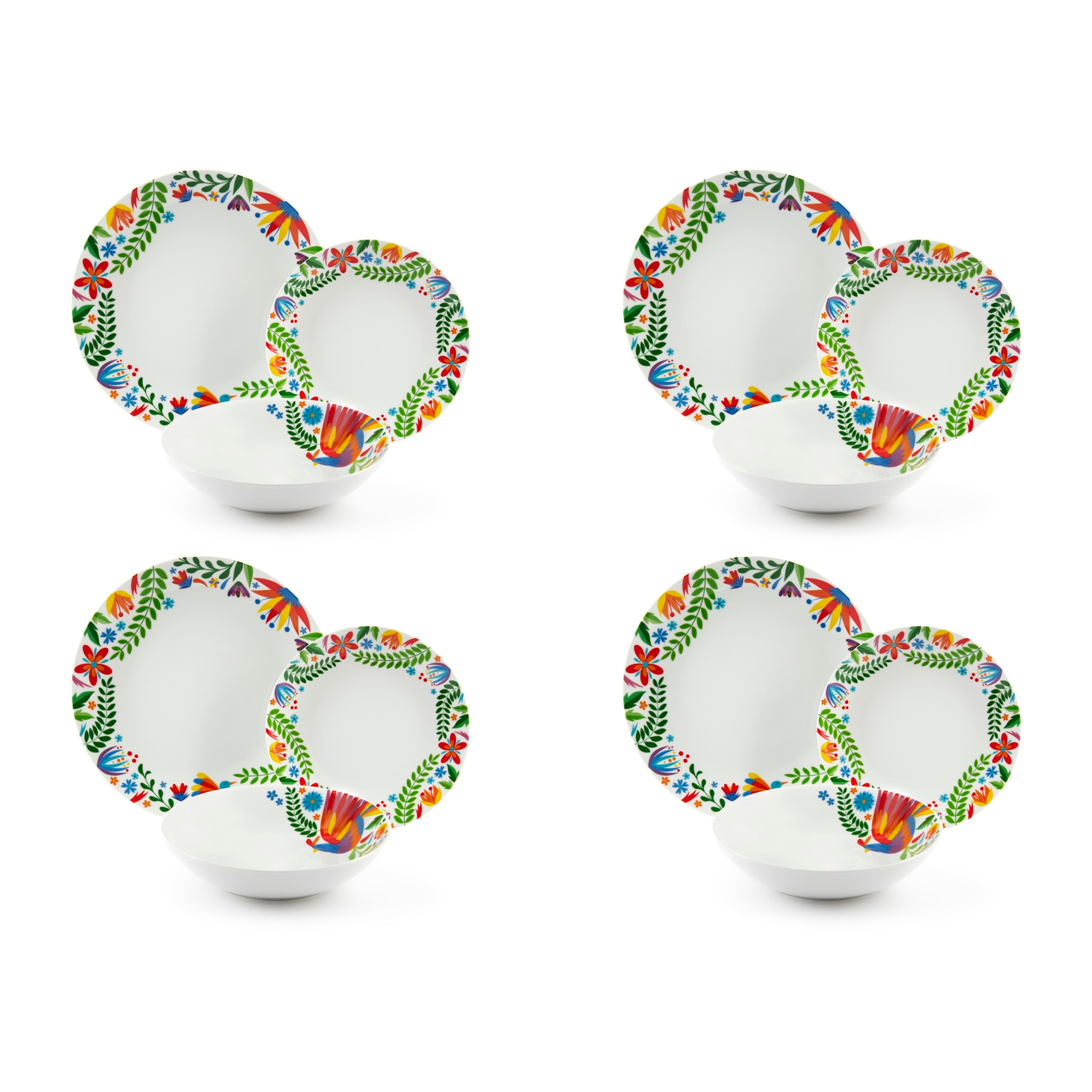 Service assiettes 12 pièces Excelsa – Fiesta, Porcelaine Multicolore