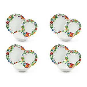 Service assiettes 12 pièces Excelsa – Fiesta, Porcelaine Multicolore