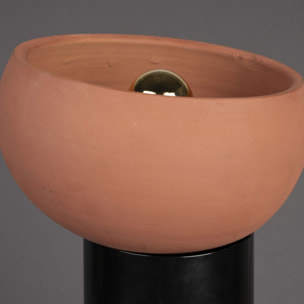 Zahra - Lampe à poser ronde en terre cuite ø26cm : Couleur - Terracotta.