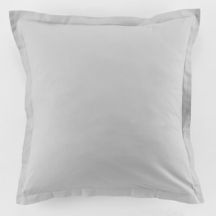 Paire De Taie D'oreiller 100%coton 57fils Gris Clair