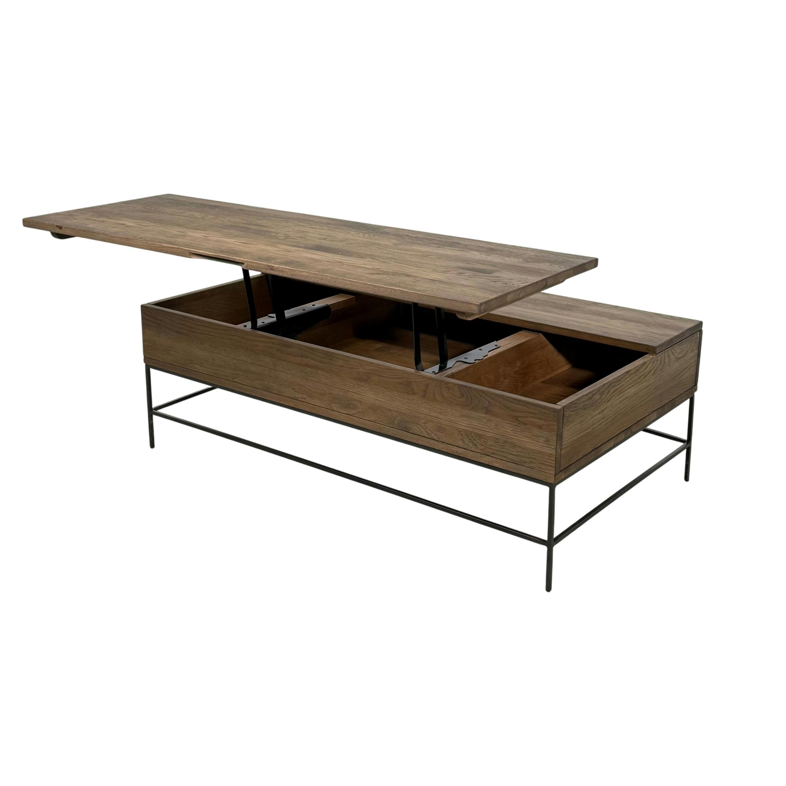 Table basse relevable chêne massif HUDSON