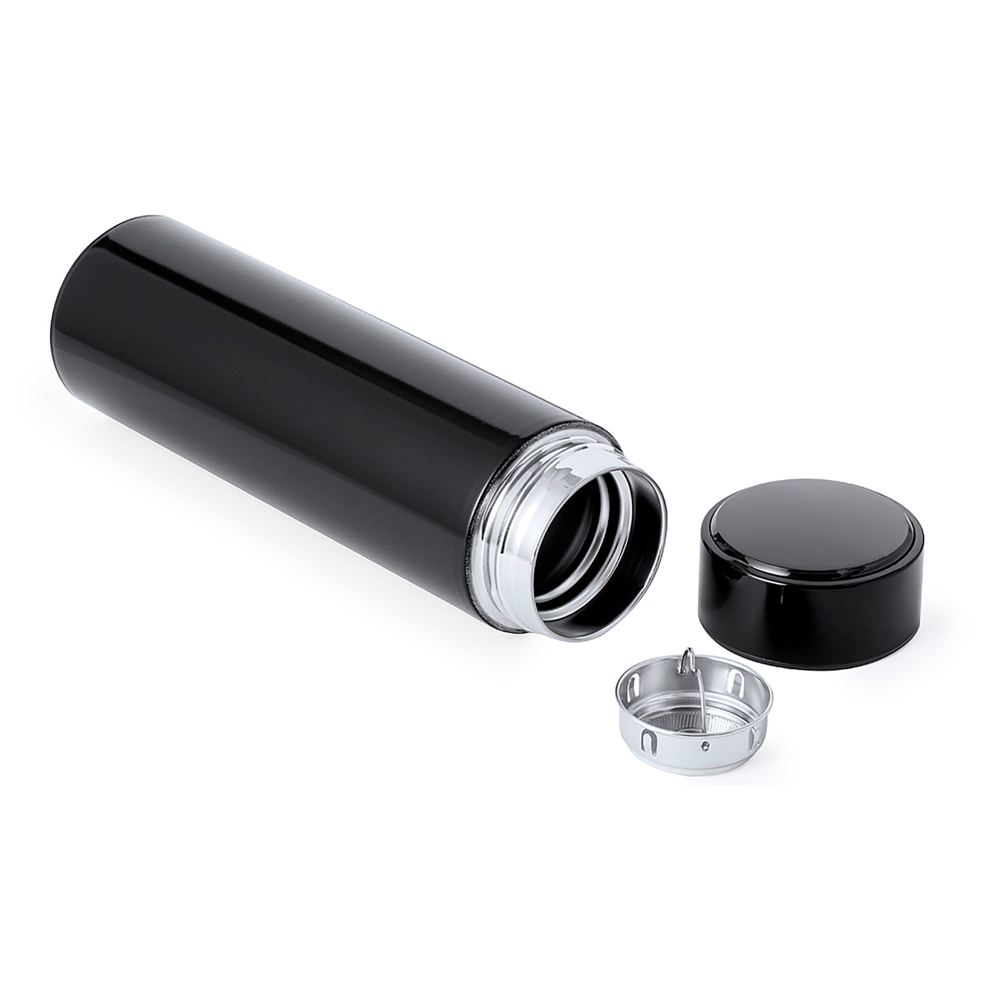 Termo en alta calidad de doble pared y 450 ml de capacidad, con medidor de temperatura táctil integrado en tapón. Libre de BPA.