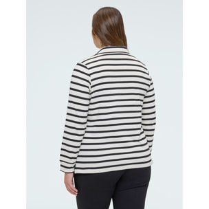 Fiorella Rubino - Camiseta de punto de algodón estilo marinero - Blanco