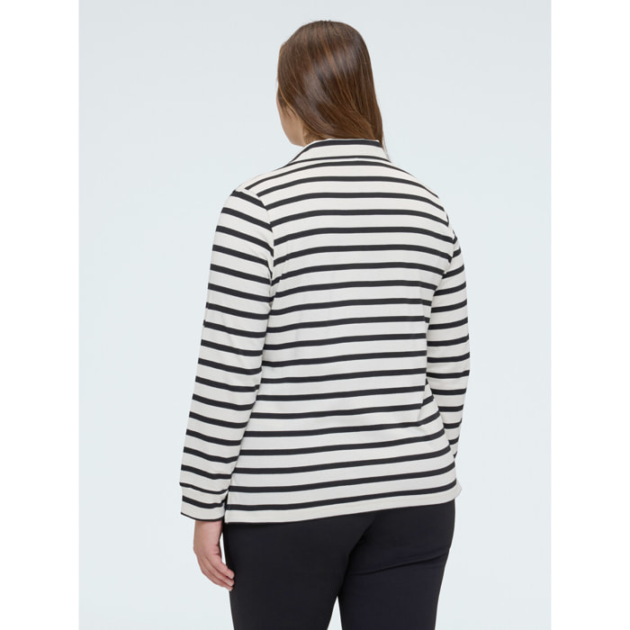 Fiorella Rubino - Camiseta de punto de algodón estilo marinero - Blanco