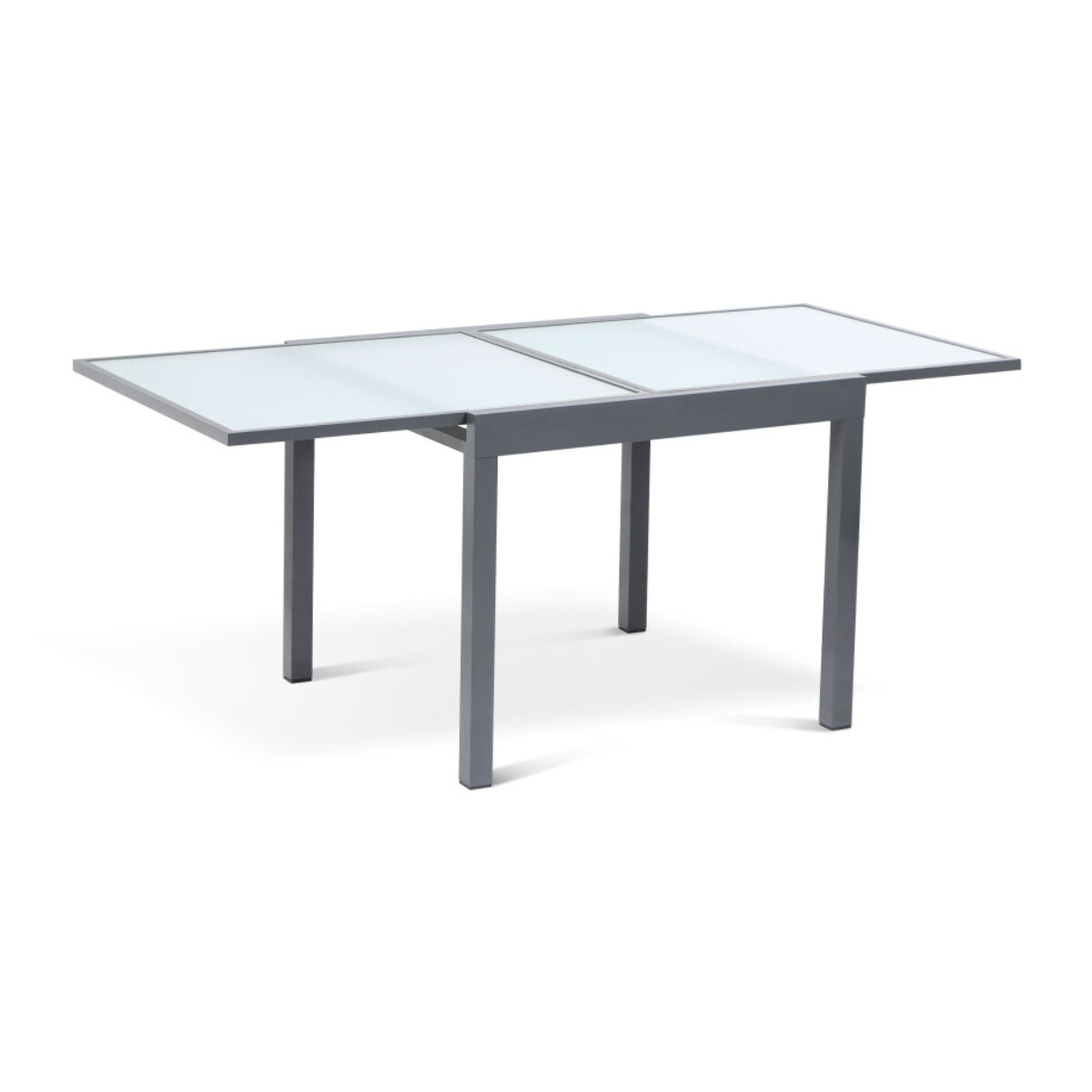 Table de jardin extensible en verre trempé 90-180cm