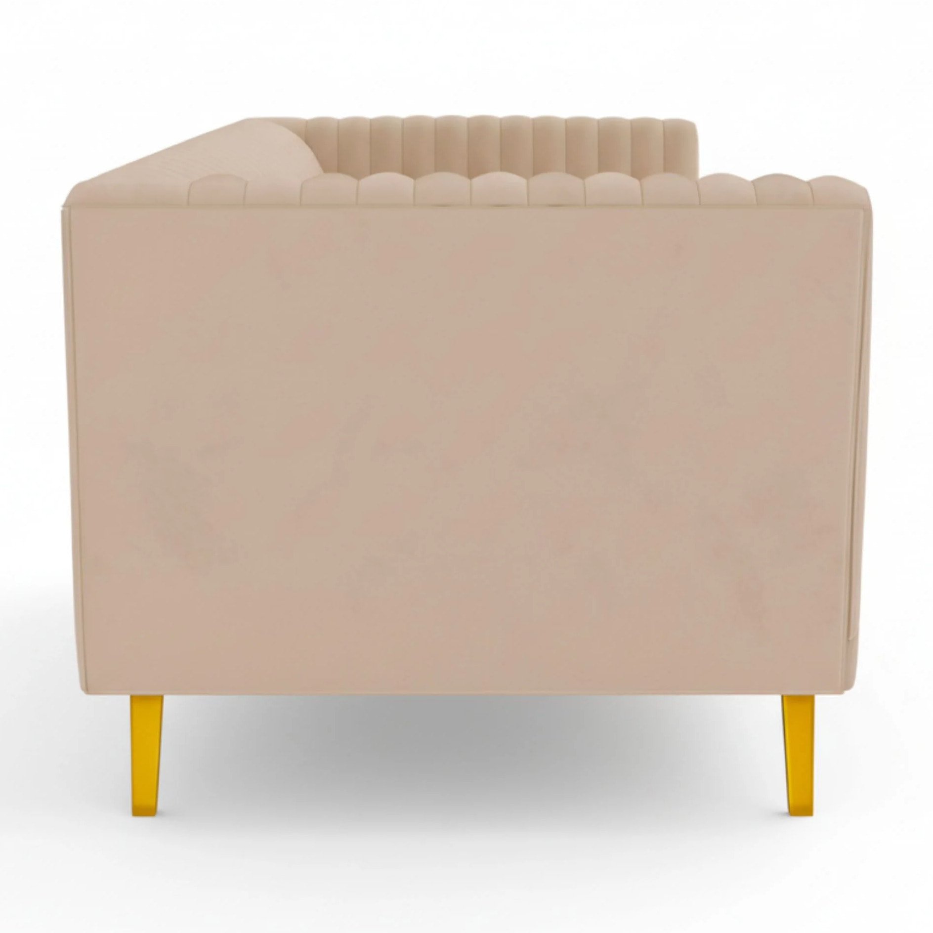 Canapé 2 places en velours beige - Gatsby