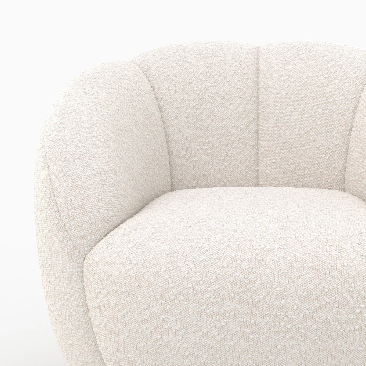 Fauteuil en tissu bouclé blanc - Ysé