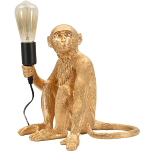LAMPADA DA TAVOLO MONKEY SEDUTA ORO CM 33X33X32