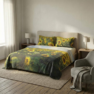 Set completo letto matrimoniale 100% cotone, 180x200 cm, con Stampa Digitale di Alta Qualità, Intrecci