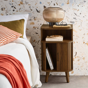 Table de chevet scandinave décor bois 2 portes coulissantes (lot de 2) LEGACY