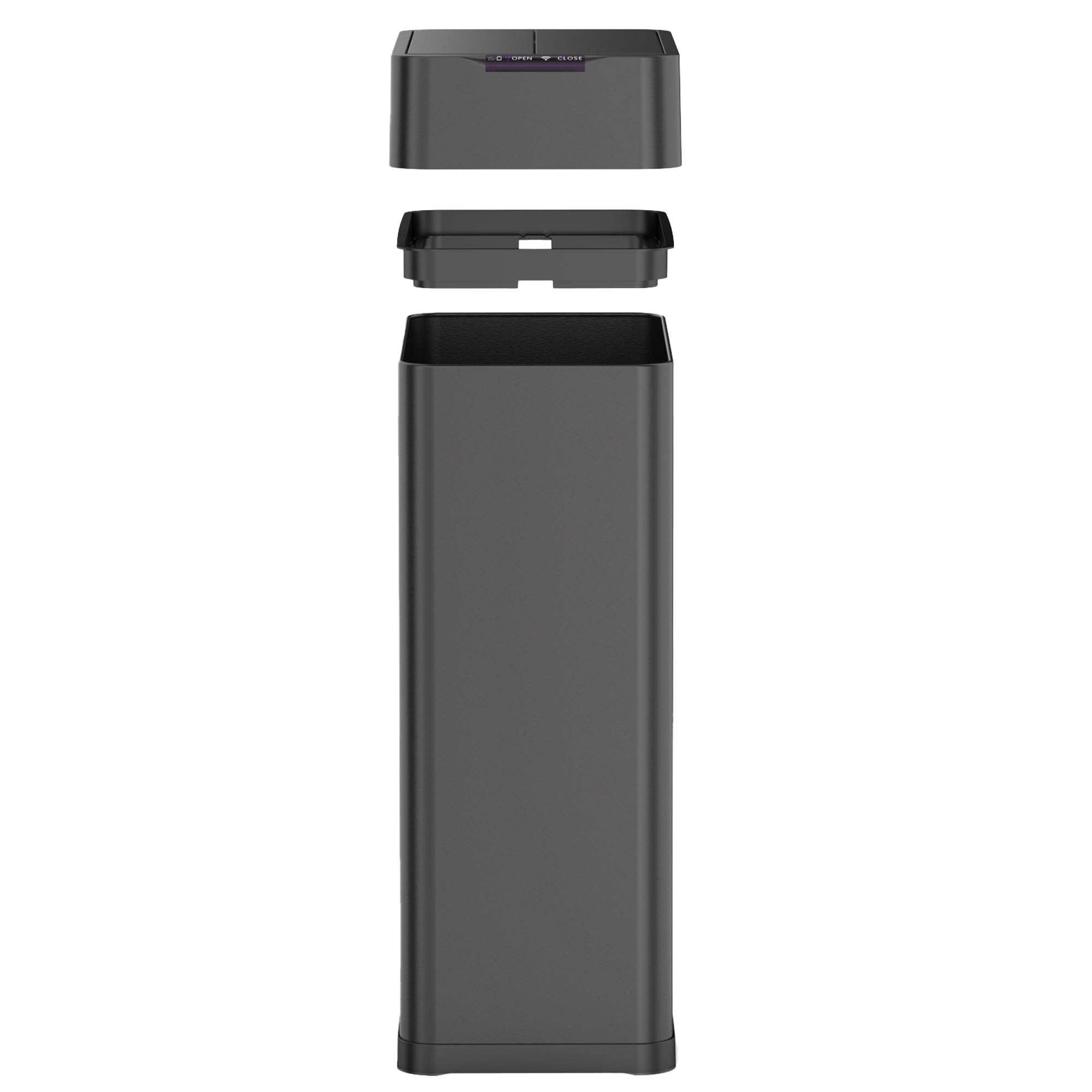 Poubelle automatique inox SILVERLAKE noir 90L