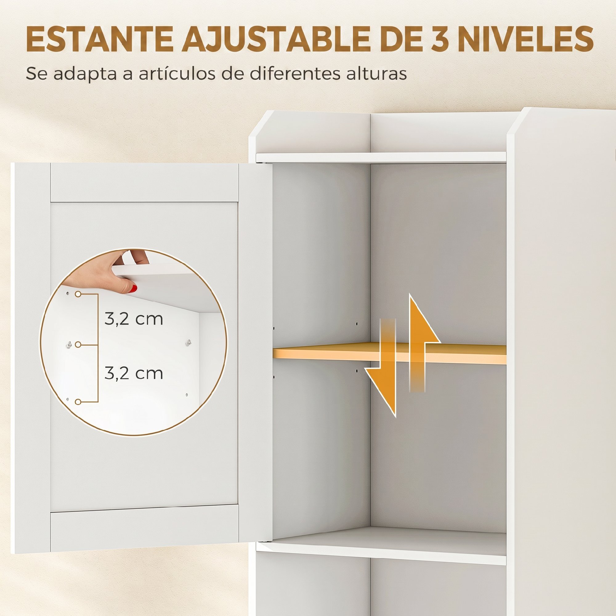 Armario Alto de Baño con Cesto Ropa Sucia, Mueble de Baño Estrecho con Compartimentos Abiertos y Estantes Ajustables, para Espacios Pequeños, 40x30x170 cm, Blanco