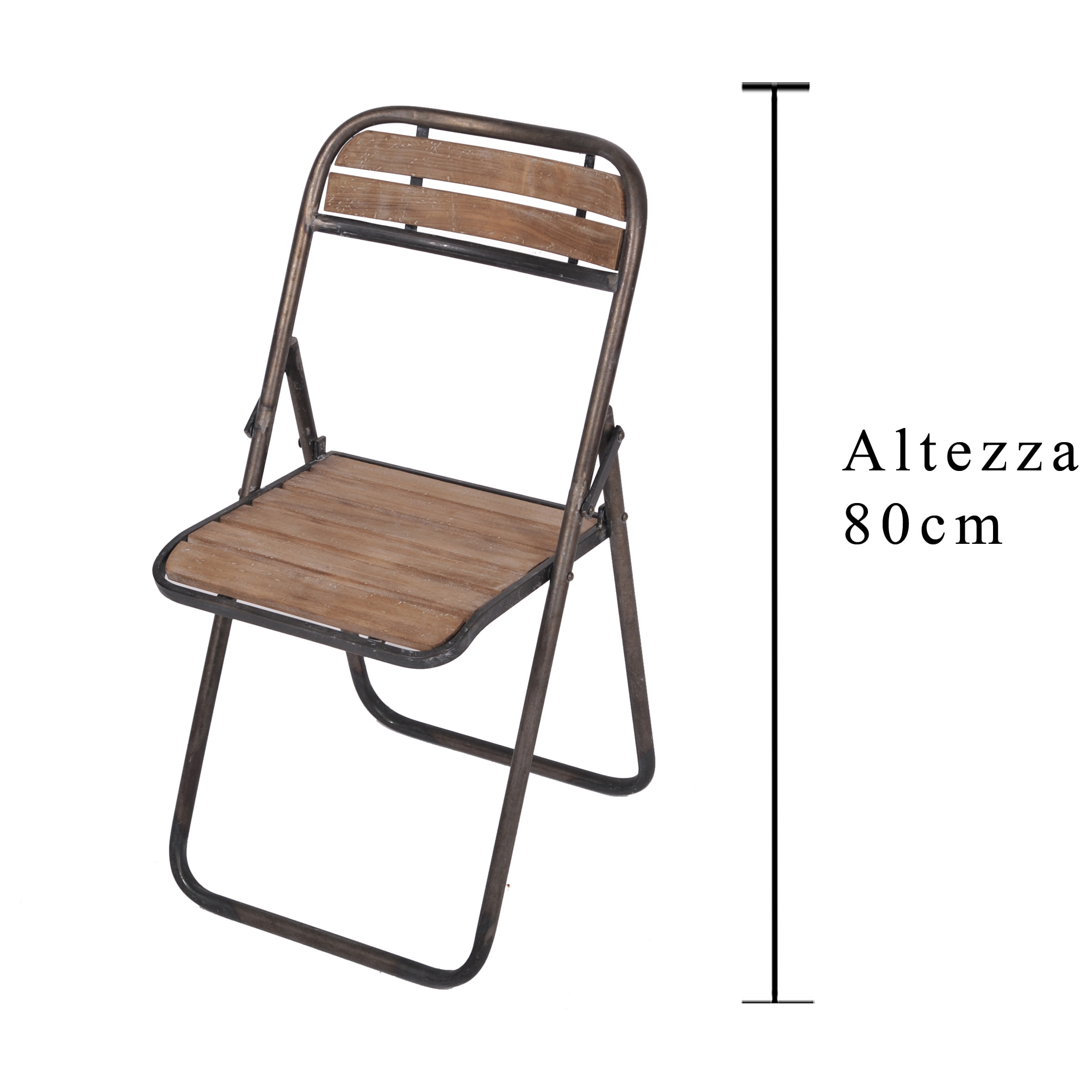 Sedia In Legno E Metallo. Altezza 86 Cm - Pezzi 1 - 46X86X51,5cm - Colore: nero - Bianchi Dino - Mobili, Tavoli, Scaffali Etc