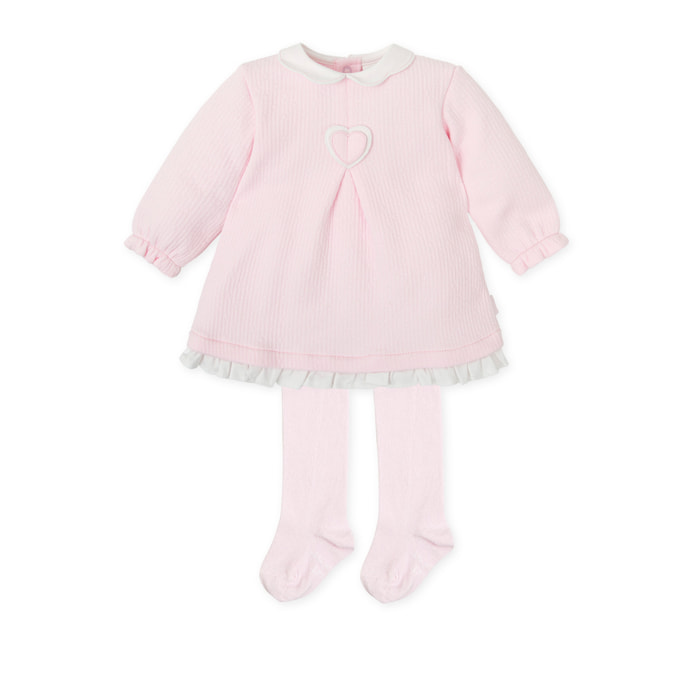 Vestido con leotardos . - Rosa