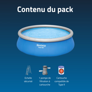 Bestway Piscine gonflable ronde Bestway Fast Set 457 x 122 cm bleu