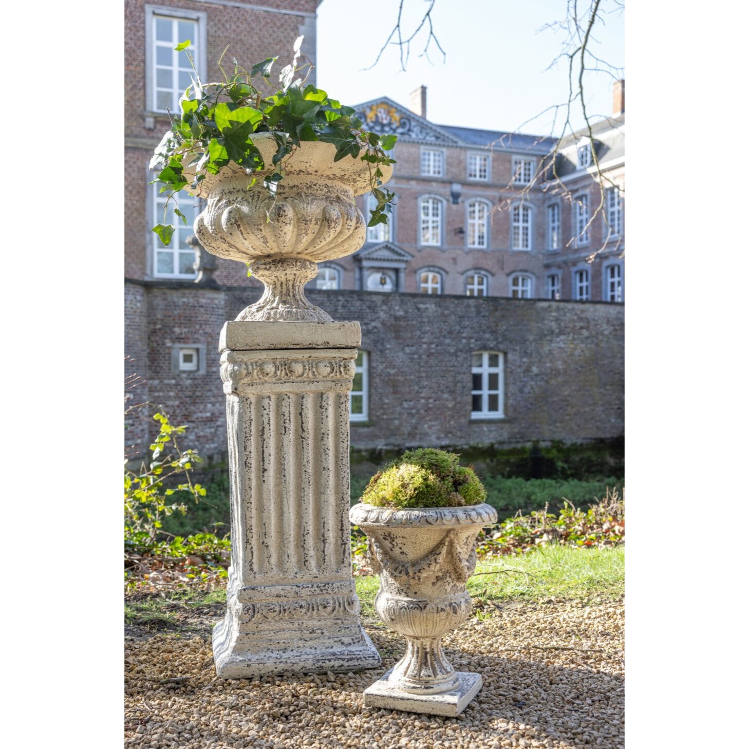 J-Line Cachepot Mgo Blanc Cassé