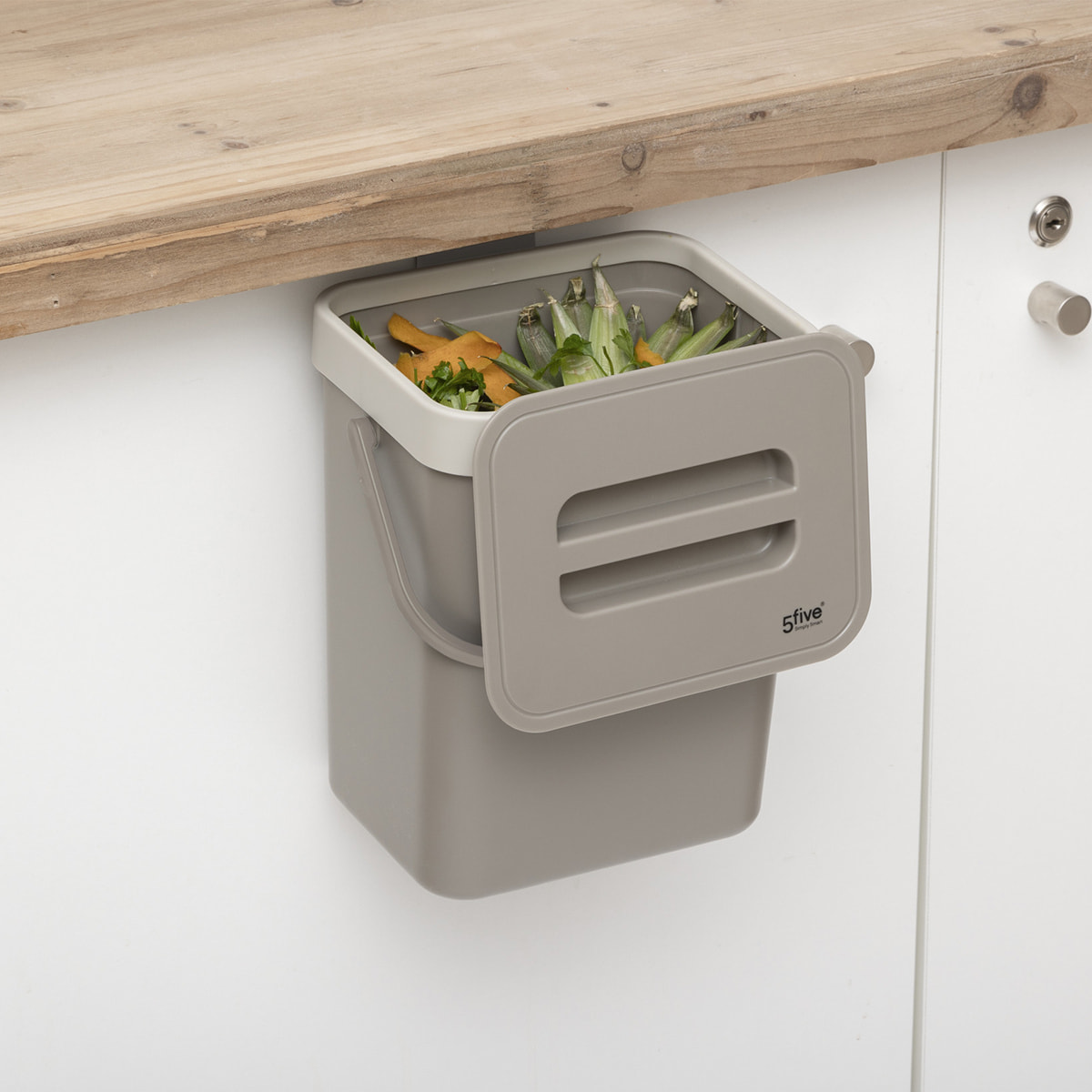 Poubelle de compost 5L en plastique taupe