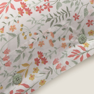 Funda de almohada de algodón 180 hilos floral Ferdu color verde 100% Algodón percal