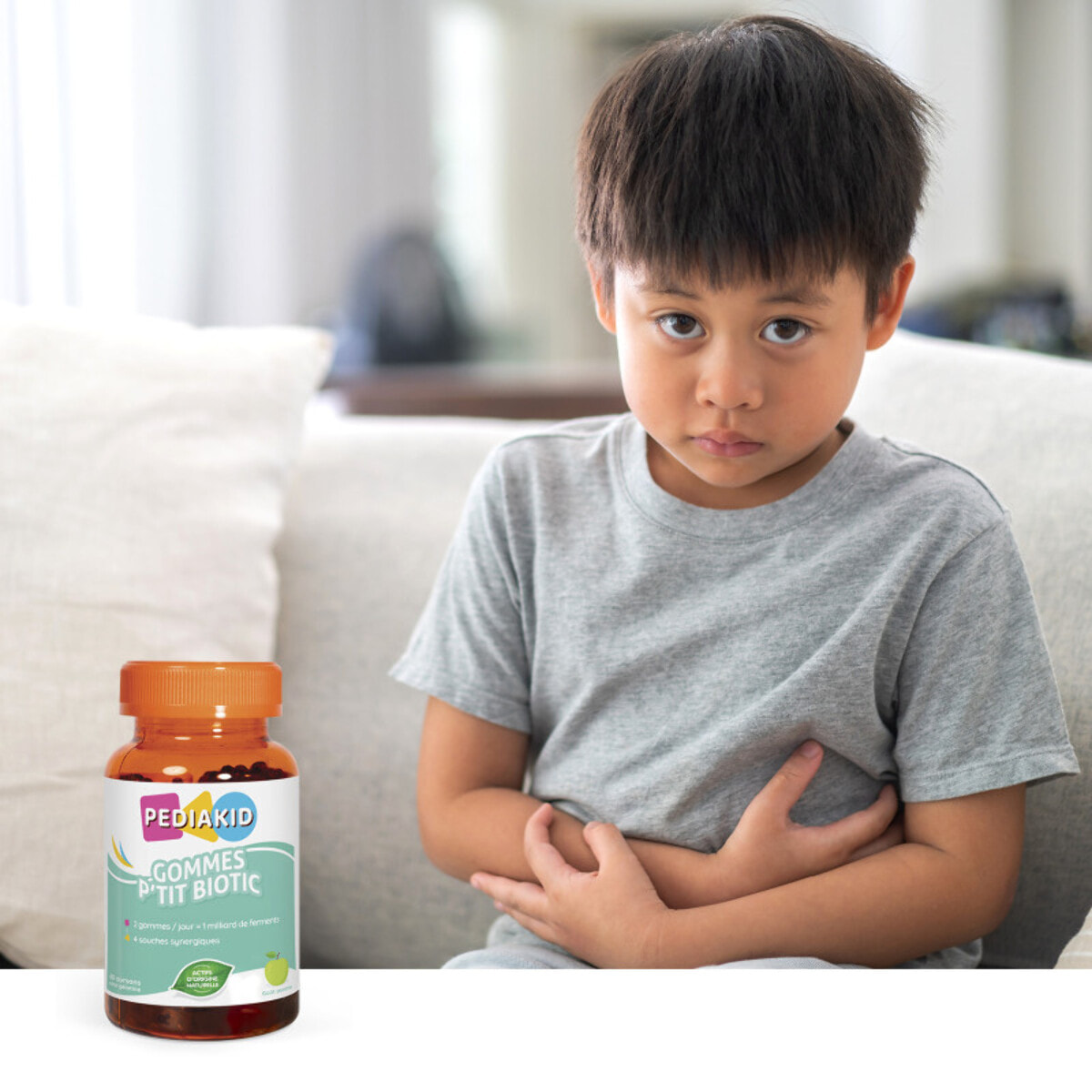 PEDIAKID - Gommes P'tit Biotic - Formule Naturelle au Délicieux Arôme de Pomme - Contribue à Enrichir la Flore Intestinale - Soutient les Défenses de l'Organisme - Lot de 3 piluliers
