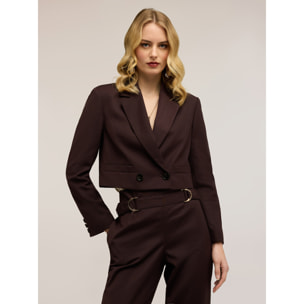 Motivi - Giacca spencer doppiopetto - Marrone