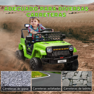 Coche Eléctrico para Niños de +3 Años Coche Eléctrico Coche de Batería 12V con Mando a Distancia Velocidad Ajustable USB Faros Bocina Verde