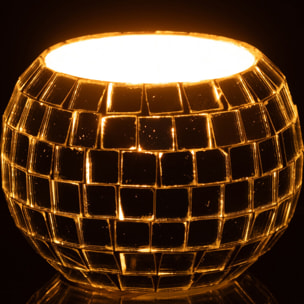 J-Line photophore Boule Mosaïque - verre - argent