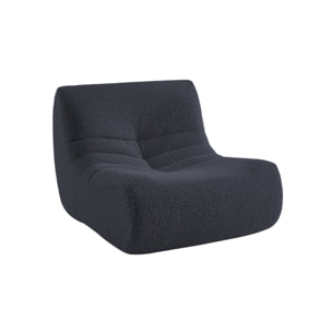 Chauffeuse tissu effet alpaca 1 place. bleu foncé. style contemporain. L 91 x P 105 x H 72cm