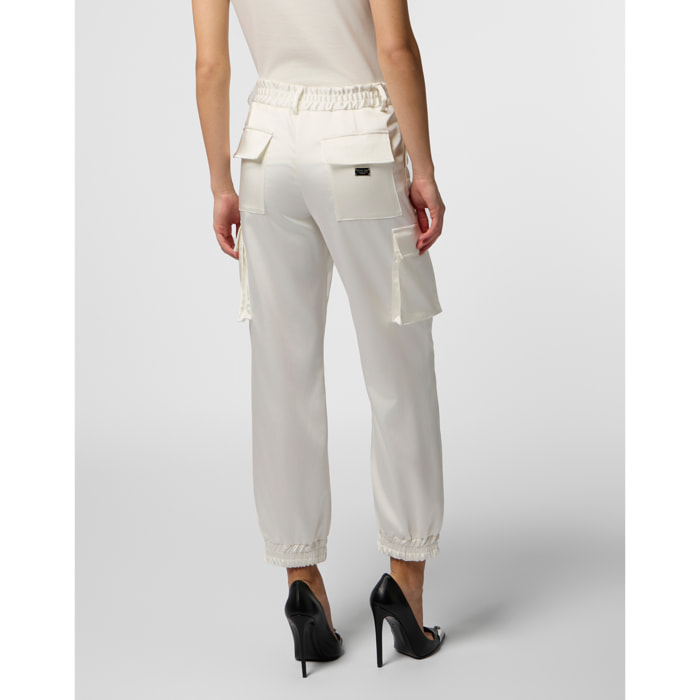PHILIPP PLEIN Satin Cargo Fit Drawstring Trousers