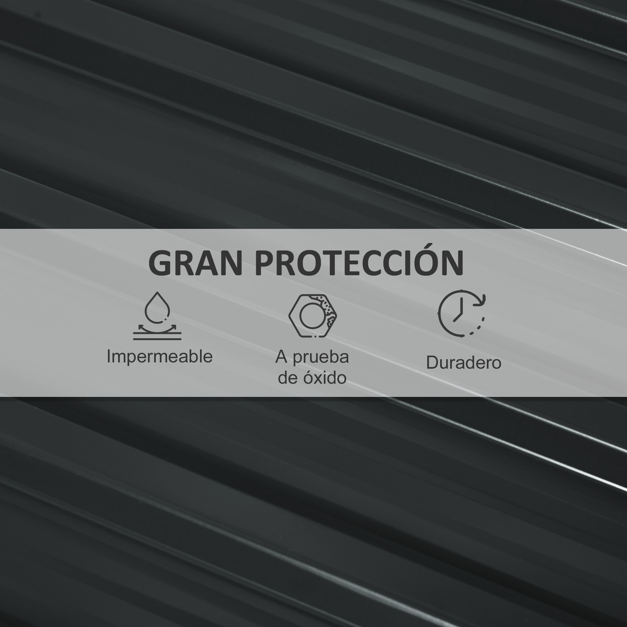 Juego de 12 Paneles para Tejado de Acero Galvanizado Chapas Perfiladas de Techo 7m² para Caseta de Herramientas Cobertizo Exterior 129x45cm Gris Oscuro