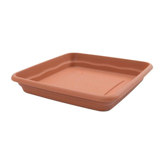 Plato maceta cuadrado terra color terracota 23 x 23 x 4
