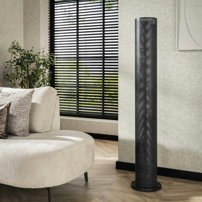 Lampadaire en métal noir perforé RALF