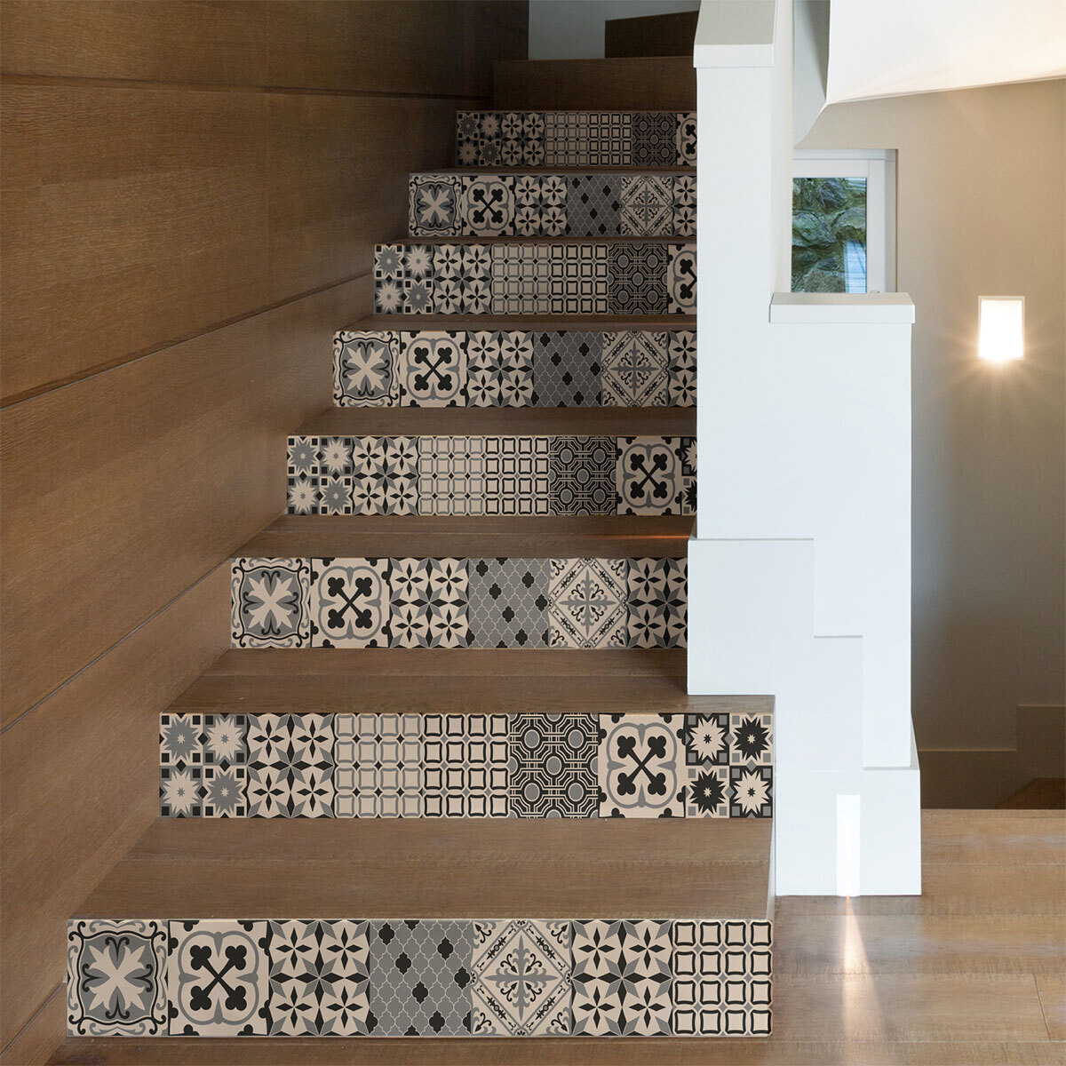 Stickers adhésifs escalier carrelages | Sticker Autocollant contremarche Carreaux de ciment carrelages adhésif - GERTA