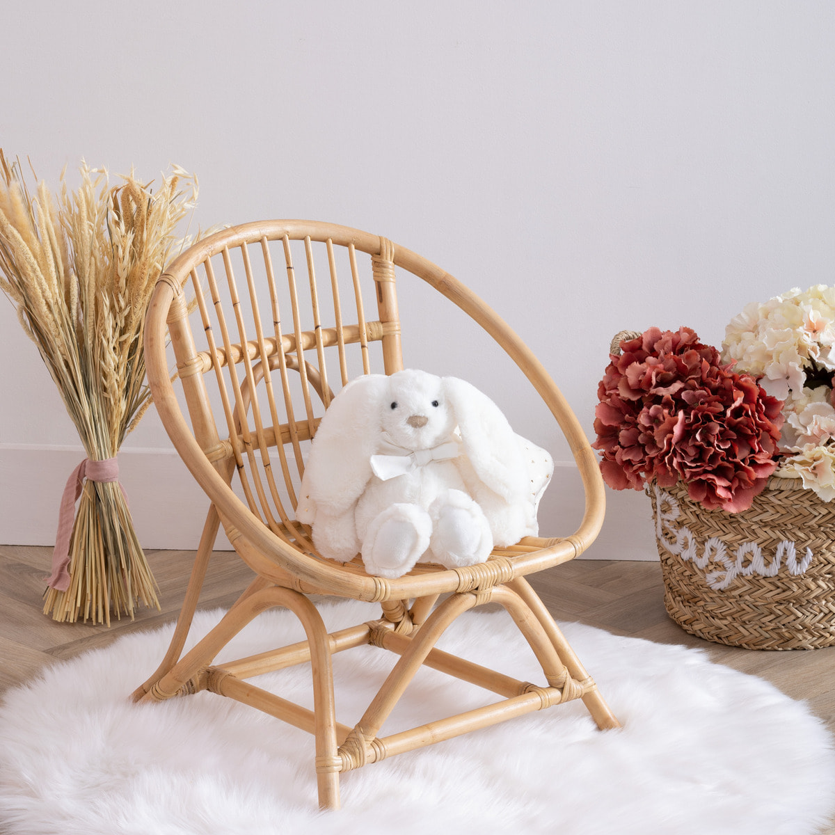 Fauteuil enfant "Léo" rotin