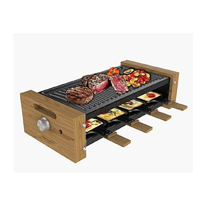 Raclette Cheese&Grill 8200 Wood Black Cecotec