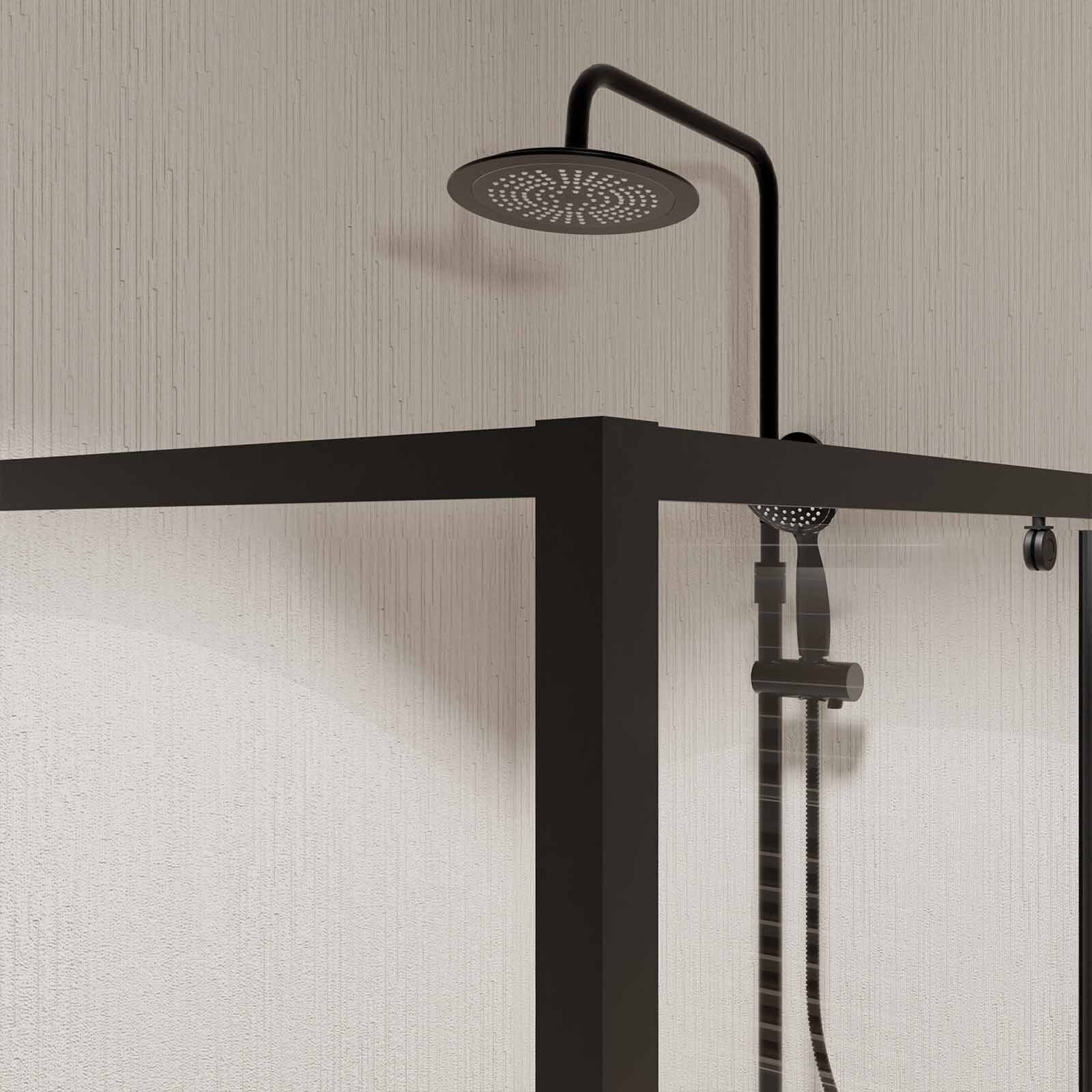 Paroi Retour porte de douche Noir 80x185cm - BLACK SLIDE