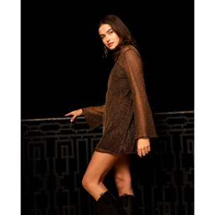 Vestido corto con brillo transparente