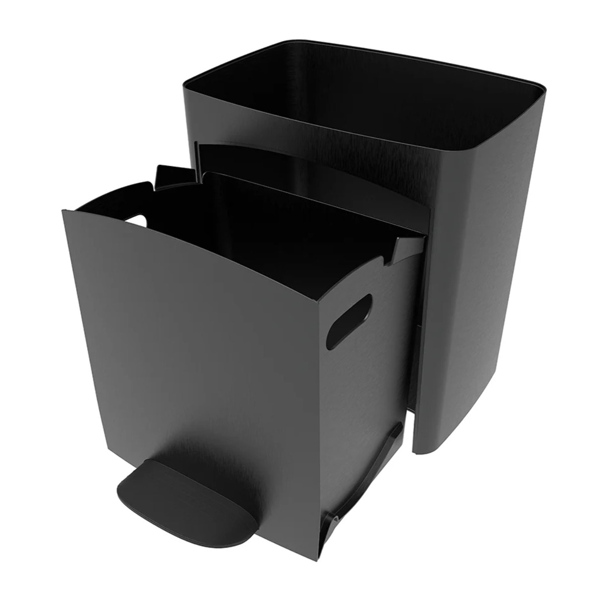 Poubelle pédale tri sélectif PICEA gris 70L