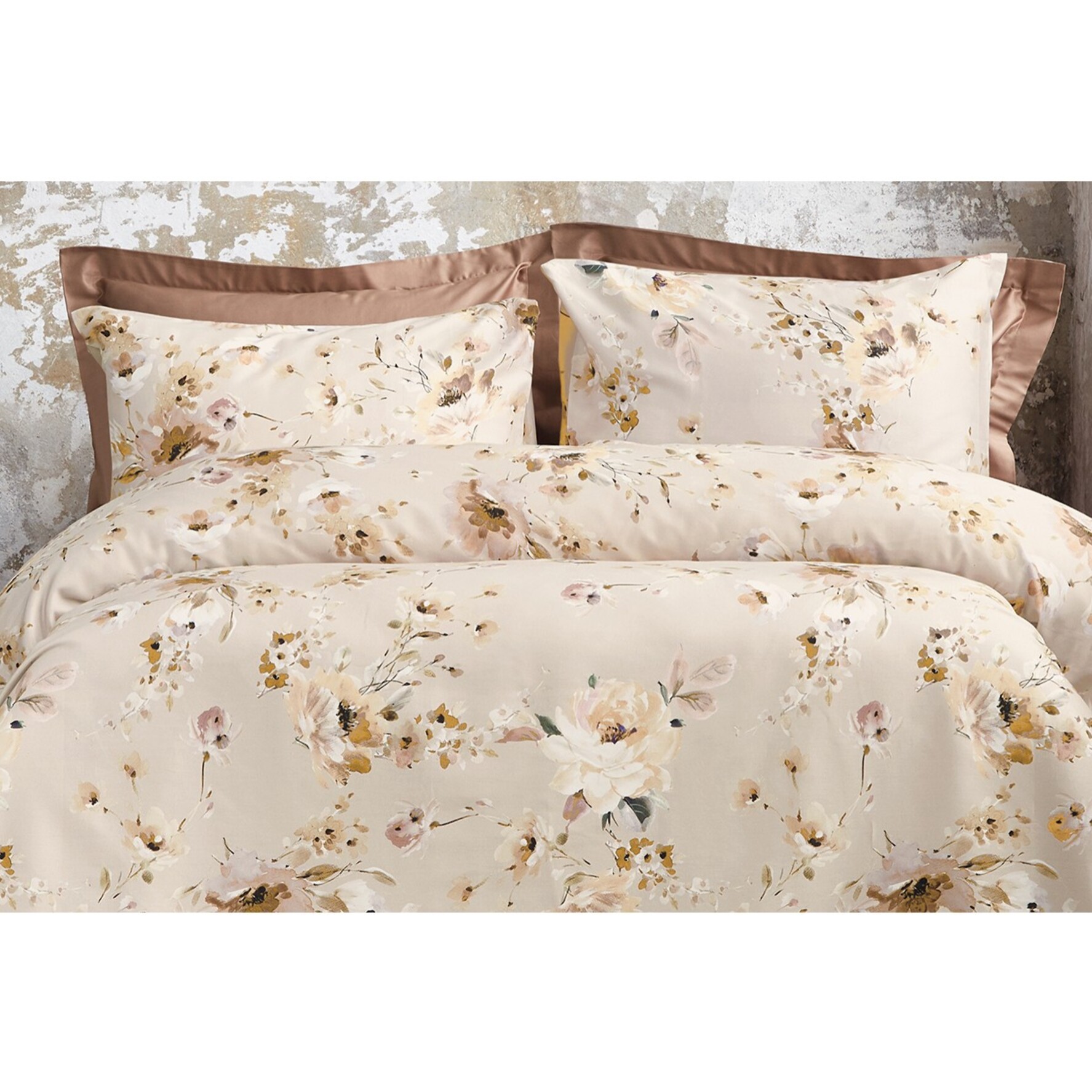 Housse de couette + taie(s) oreiller satin de coton "Aki"