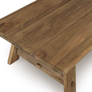 SANDY - Table basse rectangulaire 140x70cm bois Pin recyclé