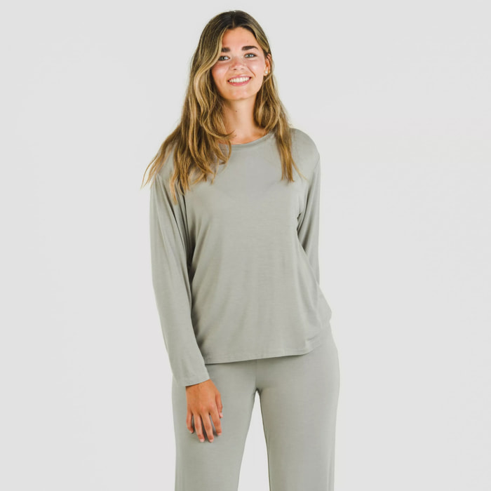 Pijama largo viscosa mujer liso