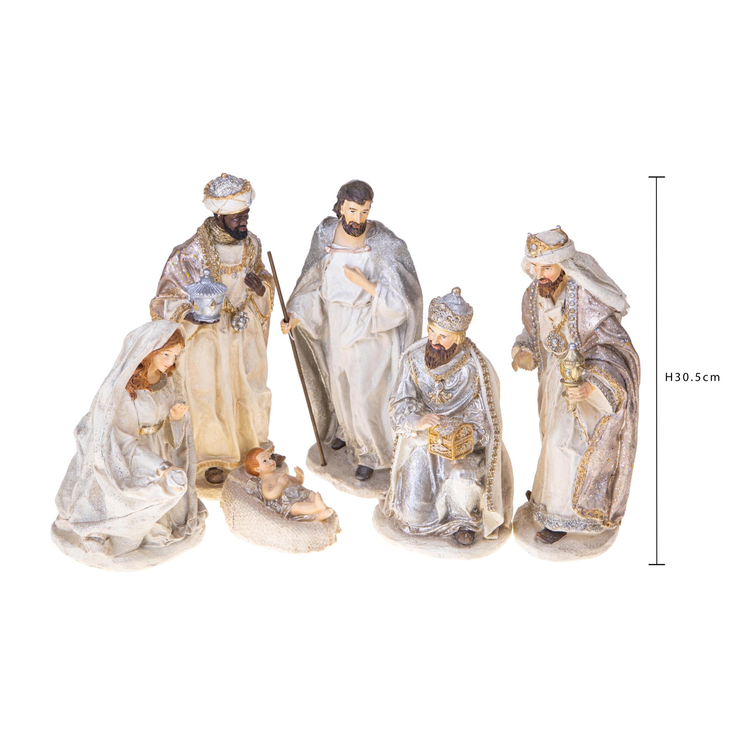 NativitÃ 6 Pezzi. Altezza 30,5 Cm - Pezzi 1 - 10X30,5X10cm - Colore: Dorato - Bianchi Dino - Articoli Natalizi