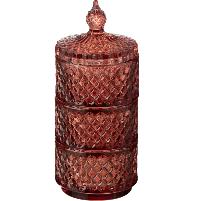 J-Line pot de conservation 3 Etages - verre - orange